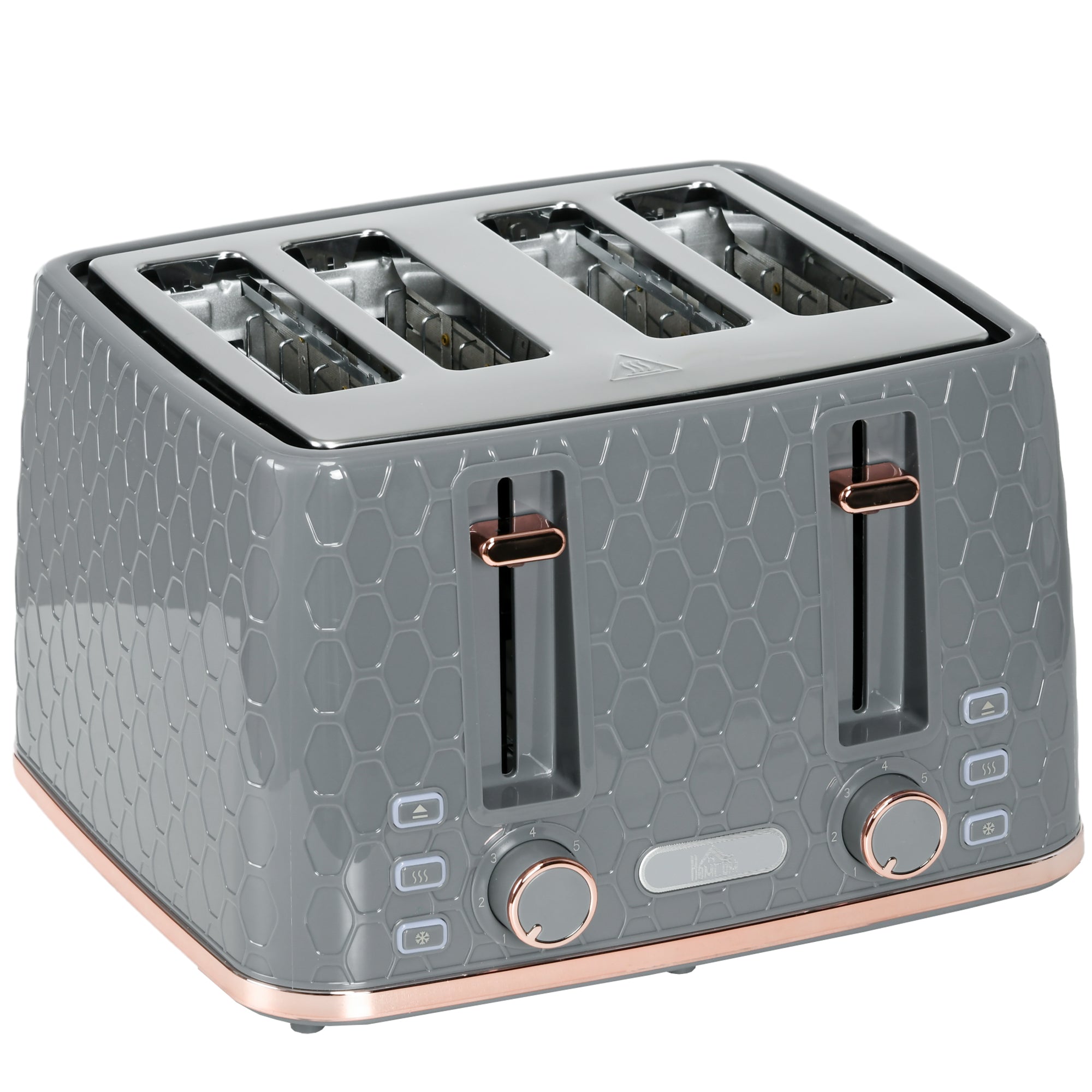 HOMCOM Four-Slice Honeycomb Toaster - Grey