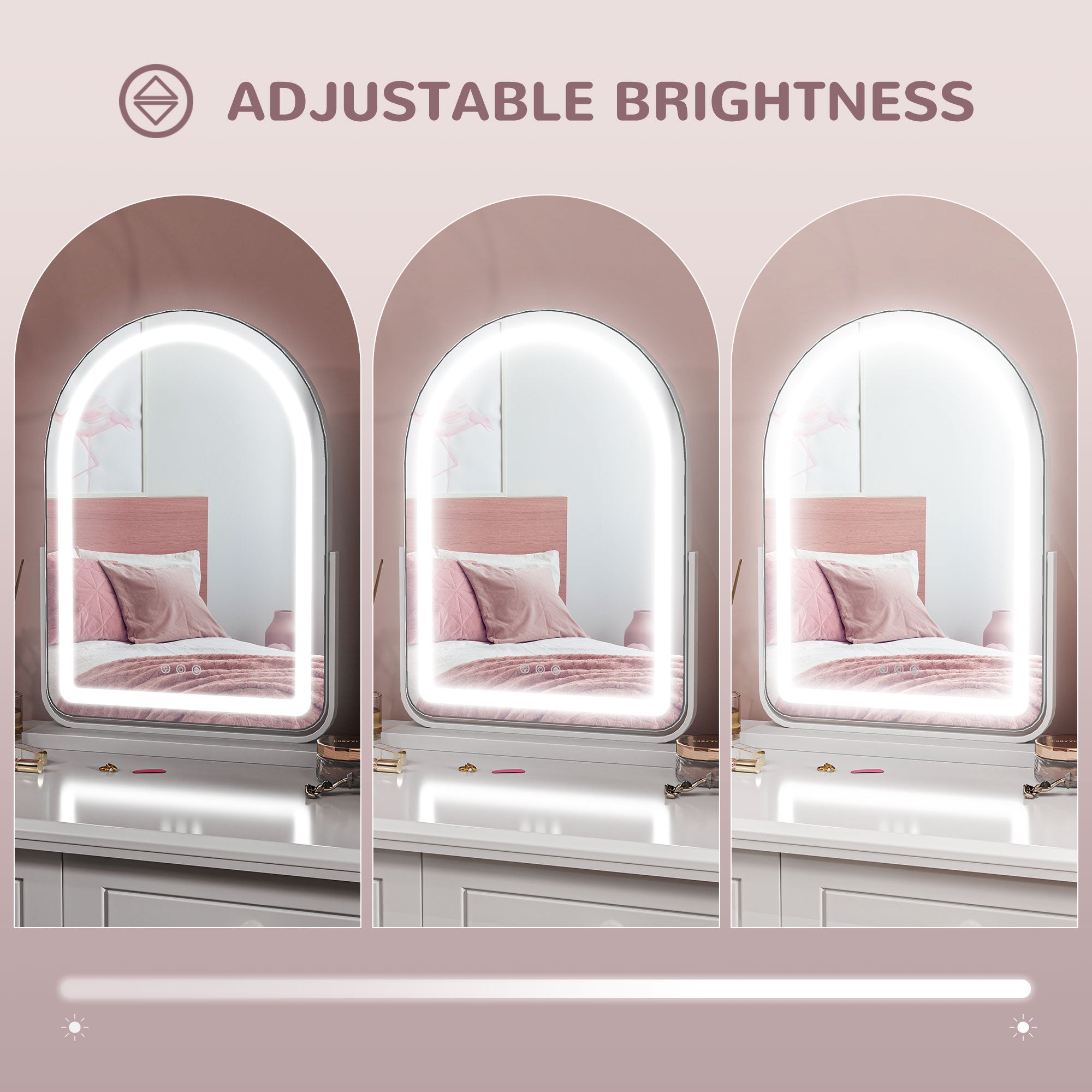 HOMCOM 43 x 59cm LED Vanity Mirror - White