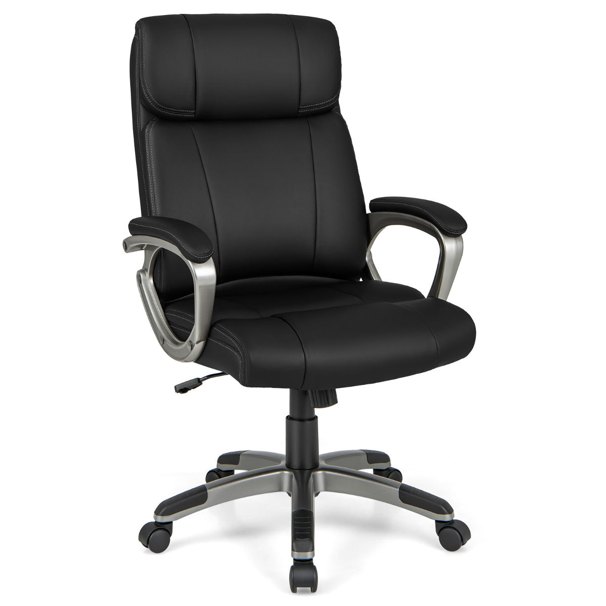 Ergonomic Office Chair with Flip-up Armrests and Rocking Function-Black