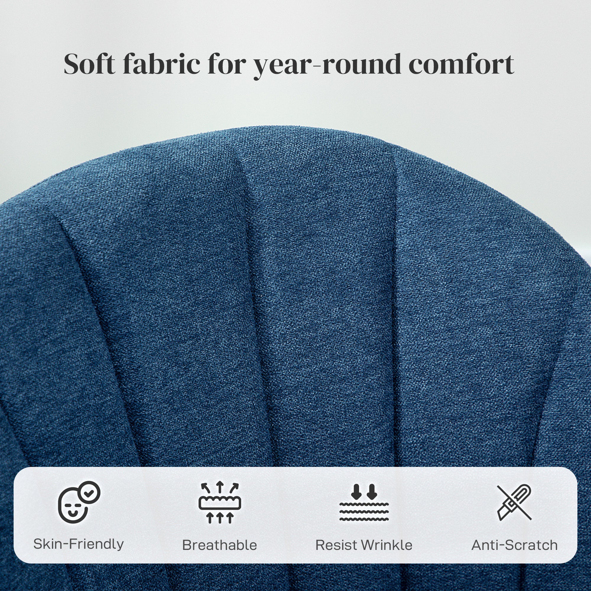 HOMCOM Dining Chairs Set of 2, Modern Upholstered Kitchen Chairs with Metal Legs, Shell Backrest and Padded Seat for Dining Room, Bedroom, Living Room, Vanity, Blue