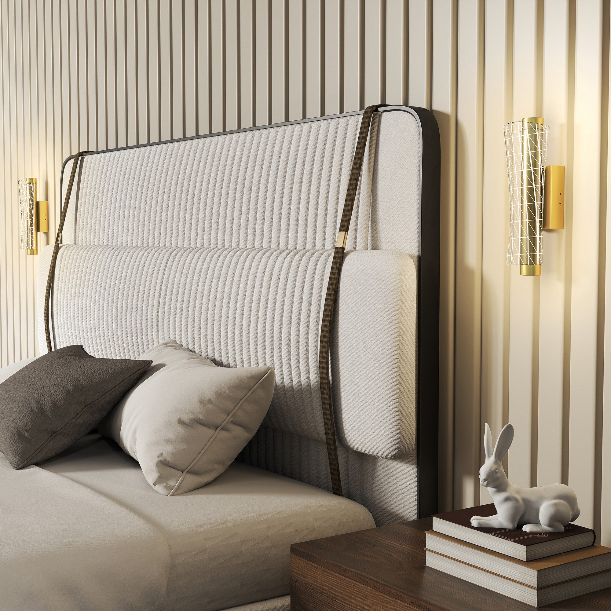 HOMCOM Led Wall Lamp 2 Pack, 9W Modern Indoor Geometric Mesh Wall Light, Colour Temperature Adjustable 3000K/4000K/6500K for Bedroom, Living Room, Hallway, Stairs, Gold Tone