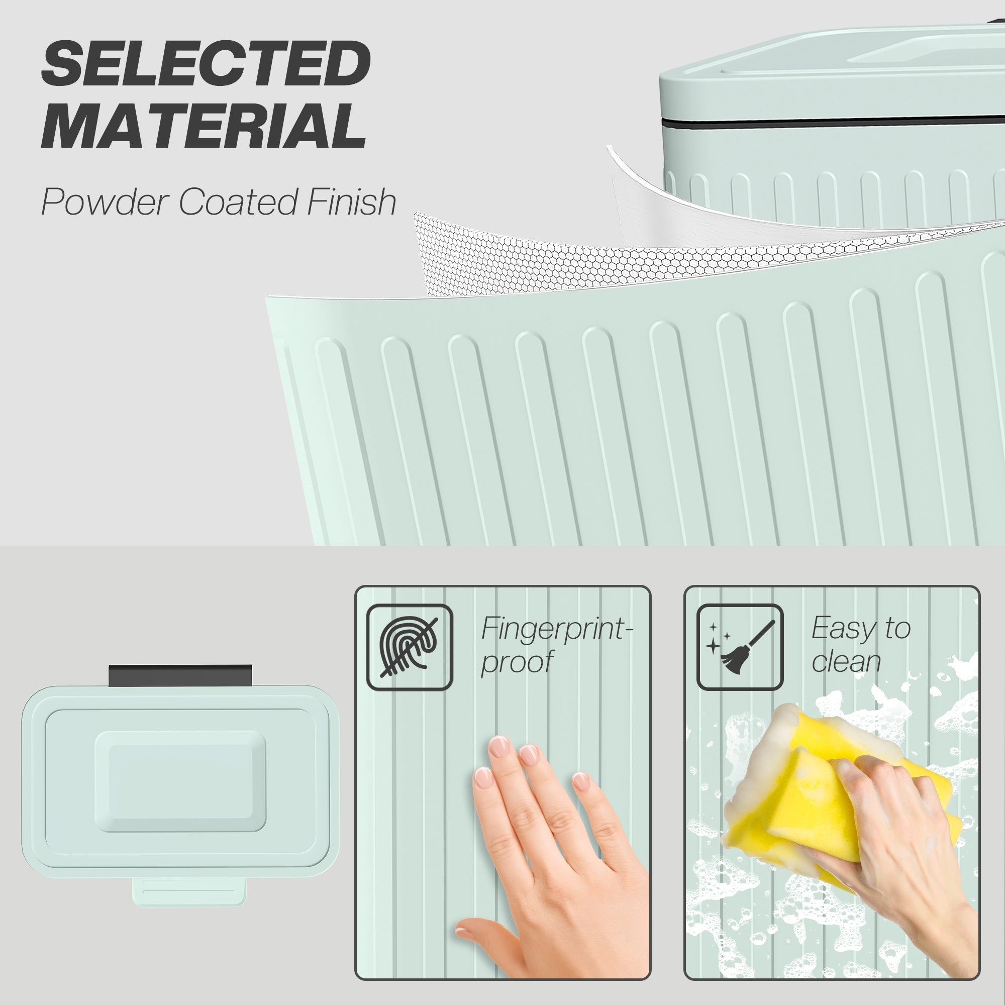 HOMCOM Dual Kitchen Bin, 2 x 20L Double Bin for Recycling and Waste, Fingerprint-proof Pedal Bin with Soft-Close Lid, Removable Inner Buckets, Green