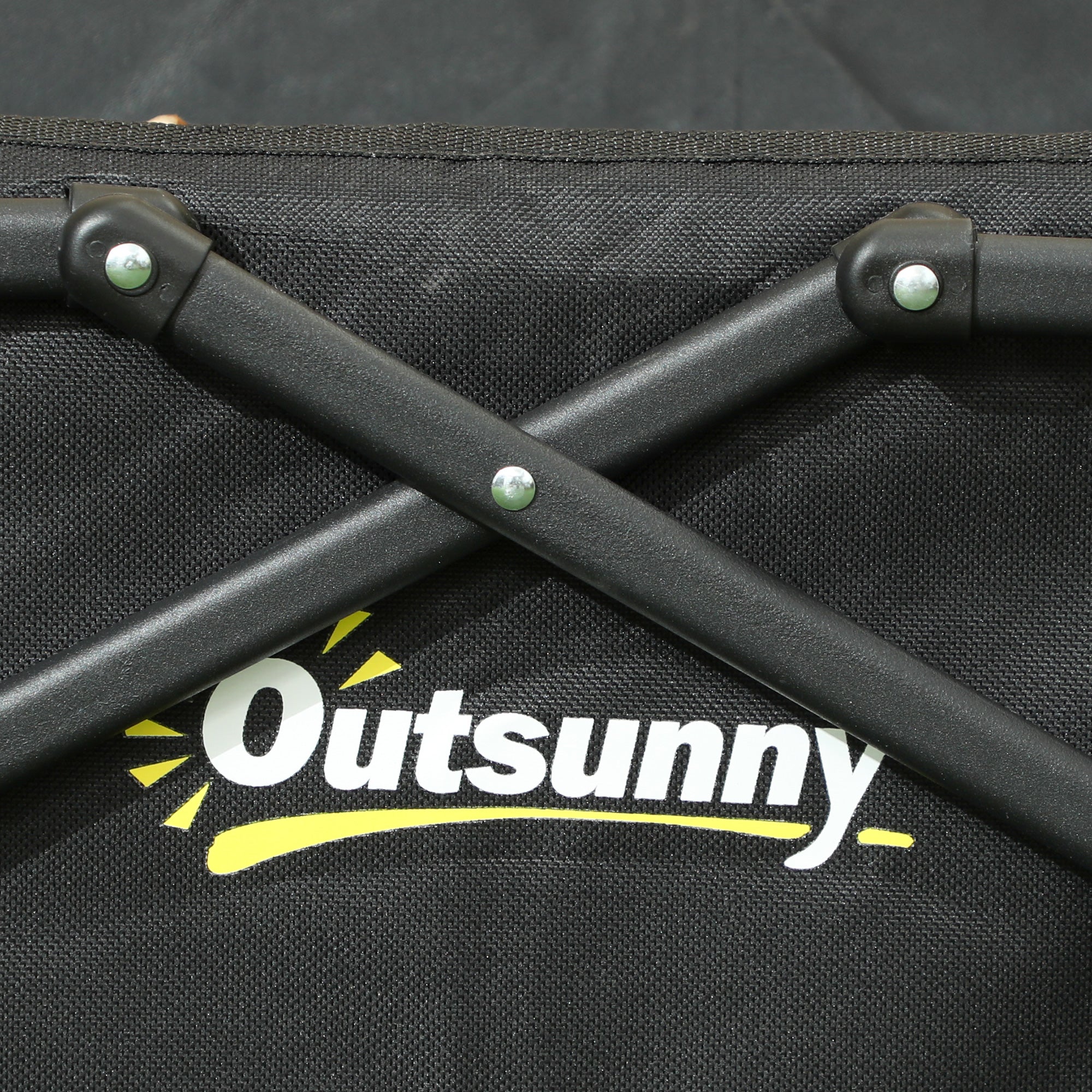 Outsunny 41L Festival Trolley on Wheels, Small Garden Folding Trolley Cart, 60kg Heavy Duty Collapsible Folding Wagon with Adjustable Handle and Carrying Bag for Beach, Camping, Festival, Black