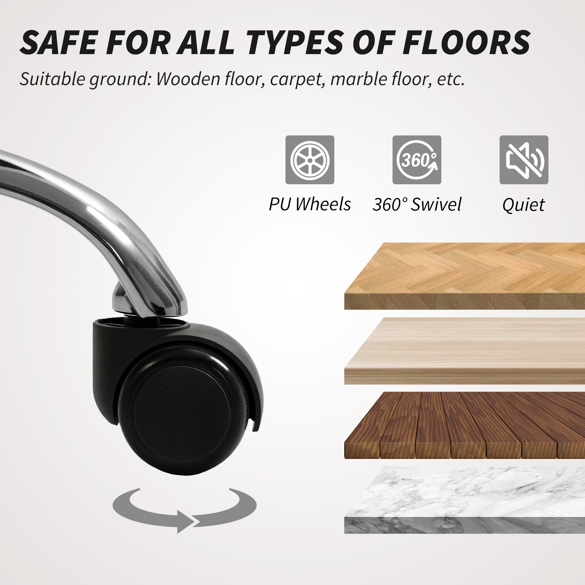 HOMCOM Plush Office Desk Chair, Modern Armless Swivel Vanity Chair with Adjustable Height for Home Office, Bedroom, Living Room, White