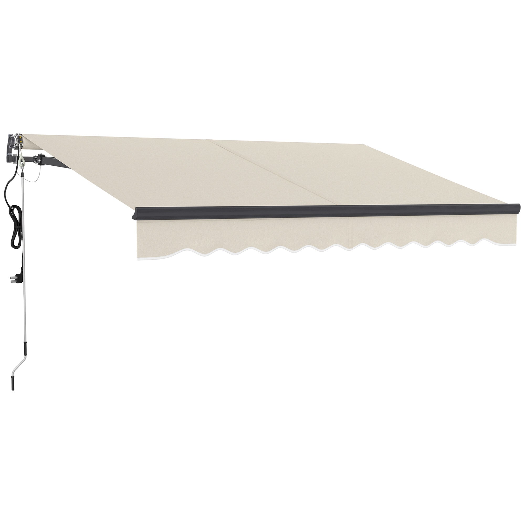 Outsunny 2.5 x 3m Electric/Manual Awning, with Remote - Beige