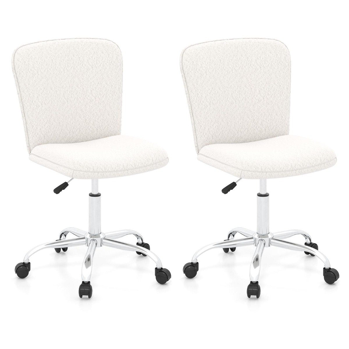 Height-adjustable Ergonomic Chair wIth Wheels for Adults and Teenangers-White