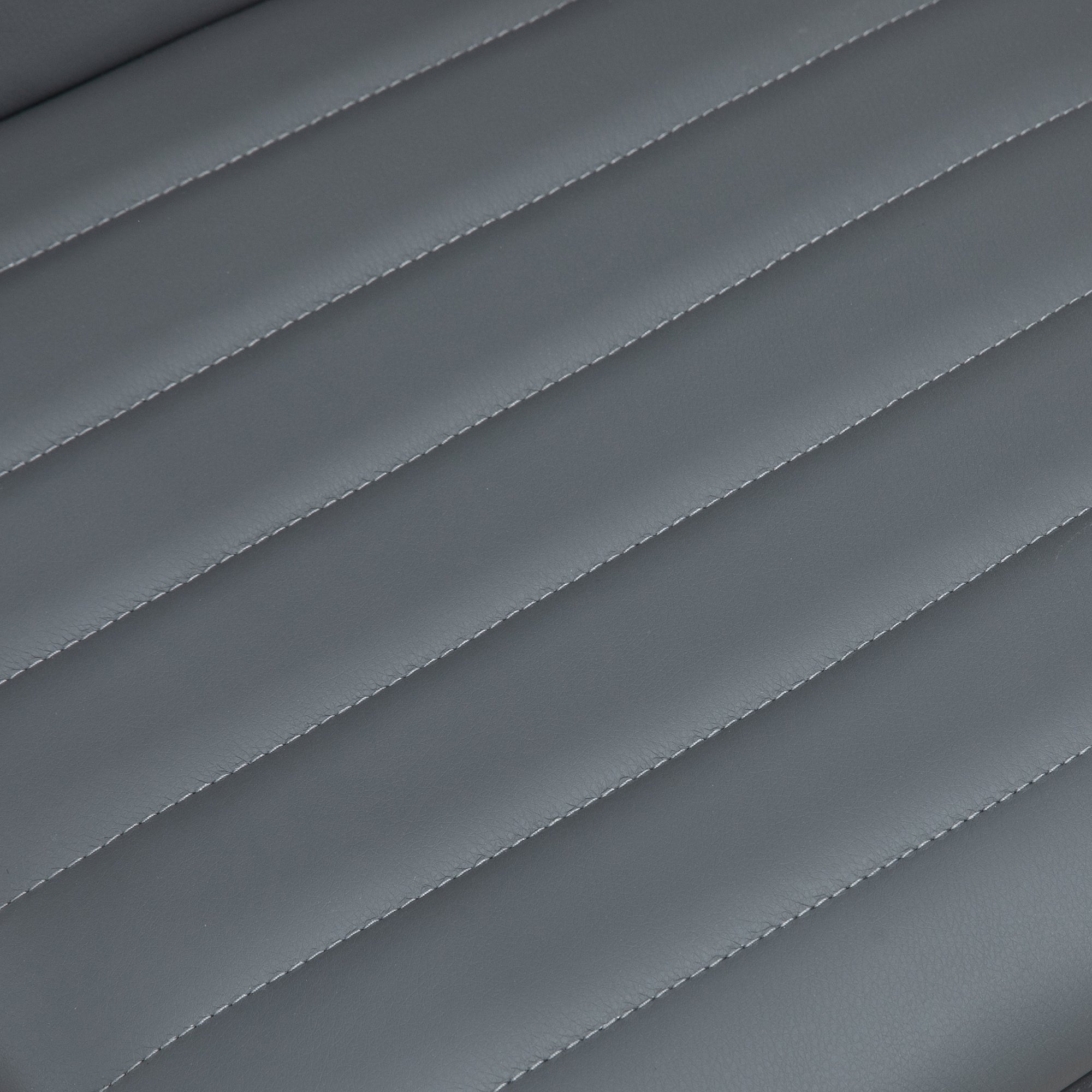 HOMCOM Armless Task Desk Chair, Swivel Office Chair with Faux Leather, Adjustable Seat Height, Chrome Base, Wheels for Home, Dark Grey