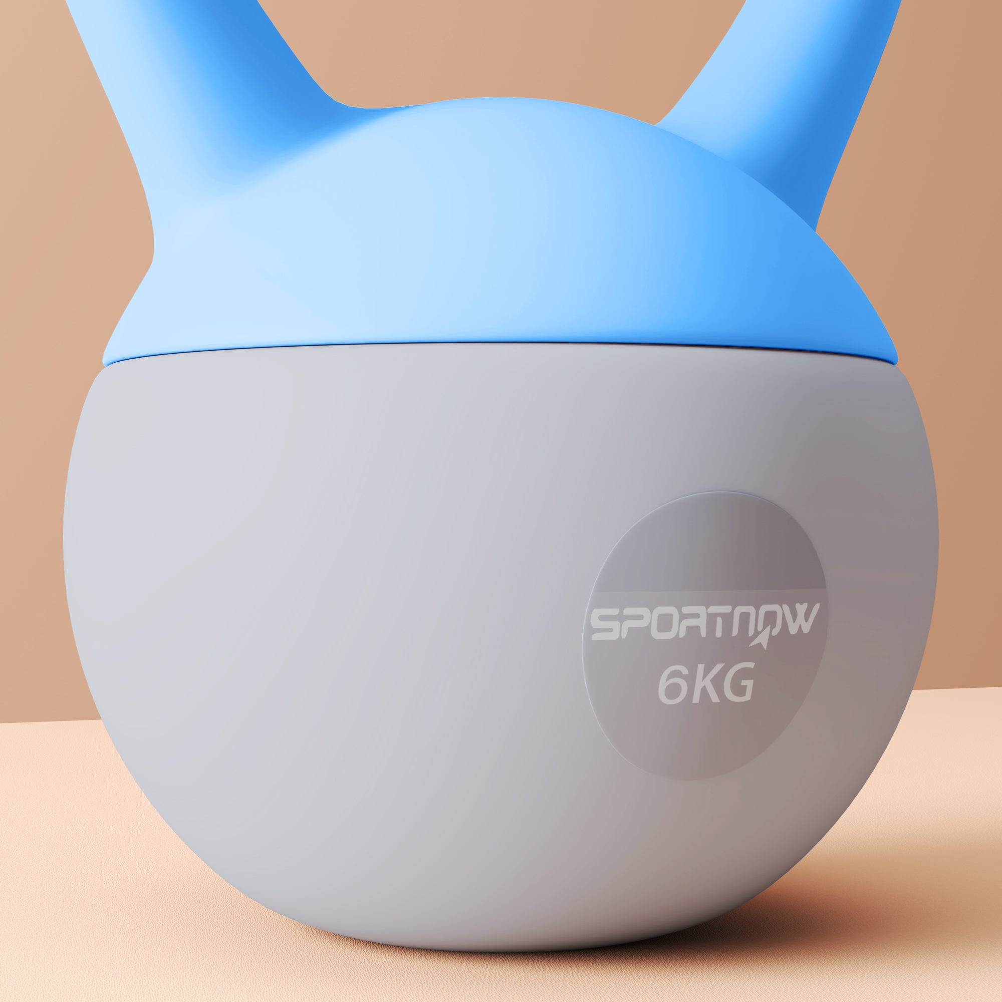 SPORTNOW 6KG Soft Kettlebell, Kettlebell with Non-Slip Handle for Home Gym, Weight Lifting, Strength Training, Light Blue/Grey