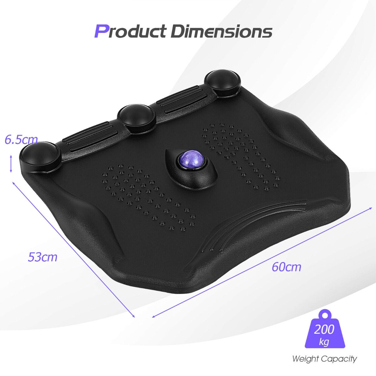 Ergonomic Anti Fatigue Mat with Rolling Massage Ball and Points-Black