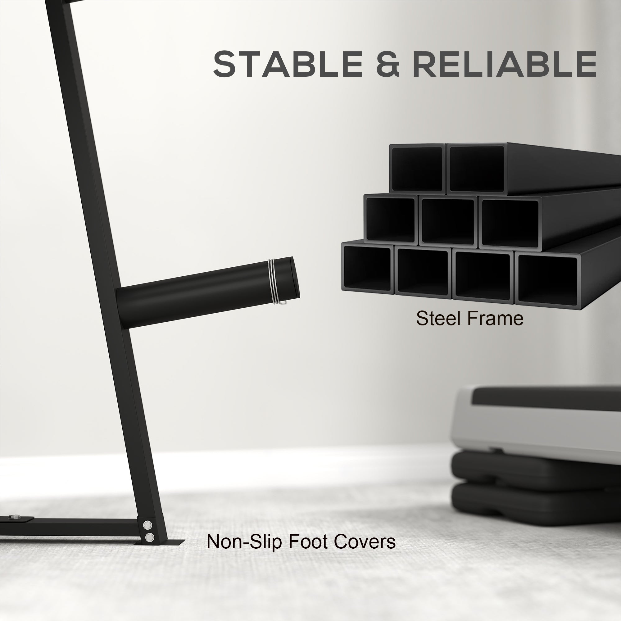 SPORTNOW Weight Tree Weight Rack for 5cm Weight Plates and Barbell Bar with 6 Fasten Clamps, 300kg Capacity