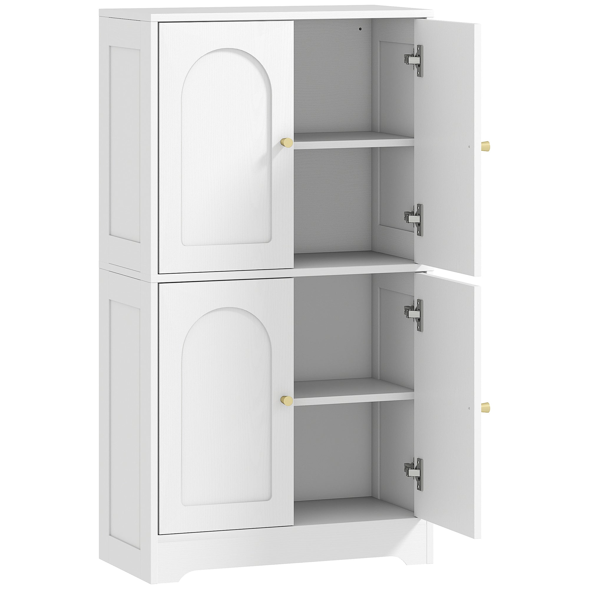 HOMCOM 4-Door Kitchen Storage Cabinet with Adjustable Shelves - White