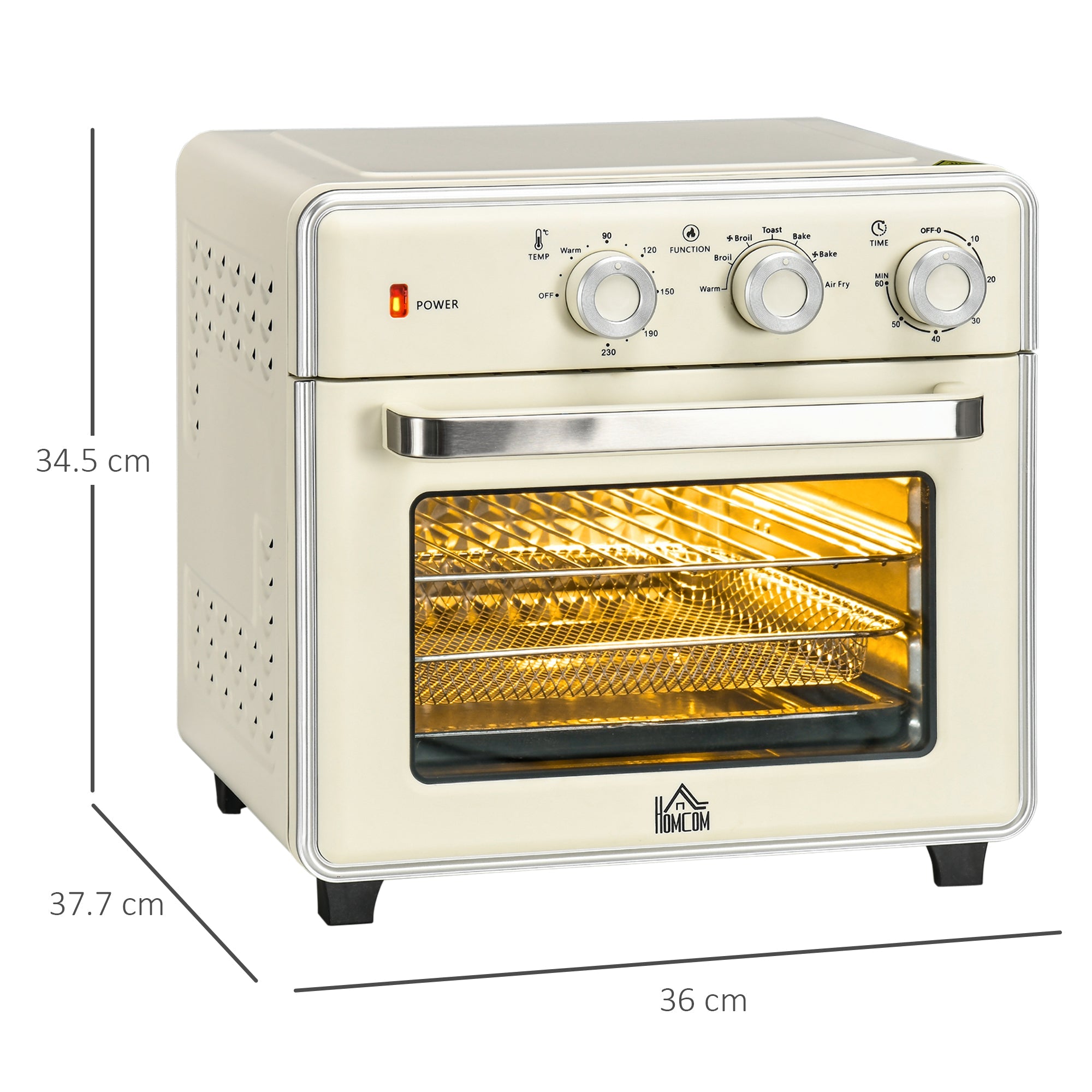 HOMCOM 20L 90-230√¢‚Äû∆í Mini Electric Oven - Cream
