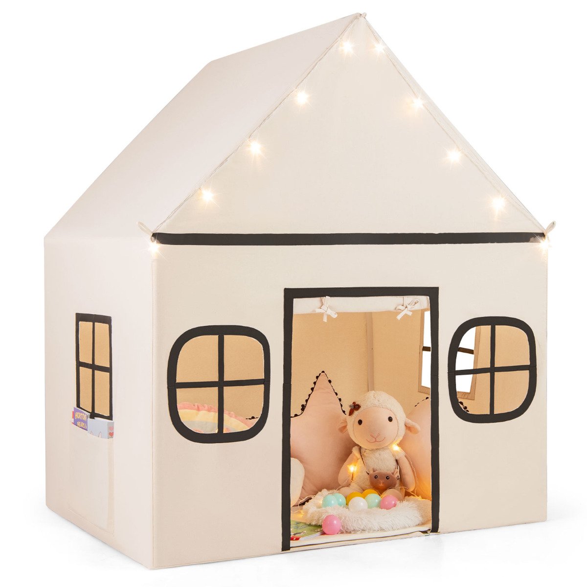 Kids Play Tent Large Playhouse Indoor Play Tent-Beige