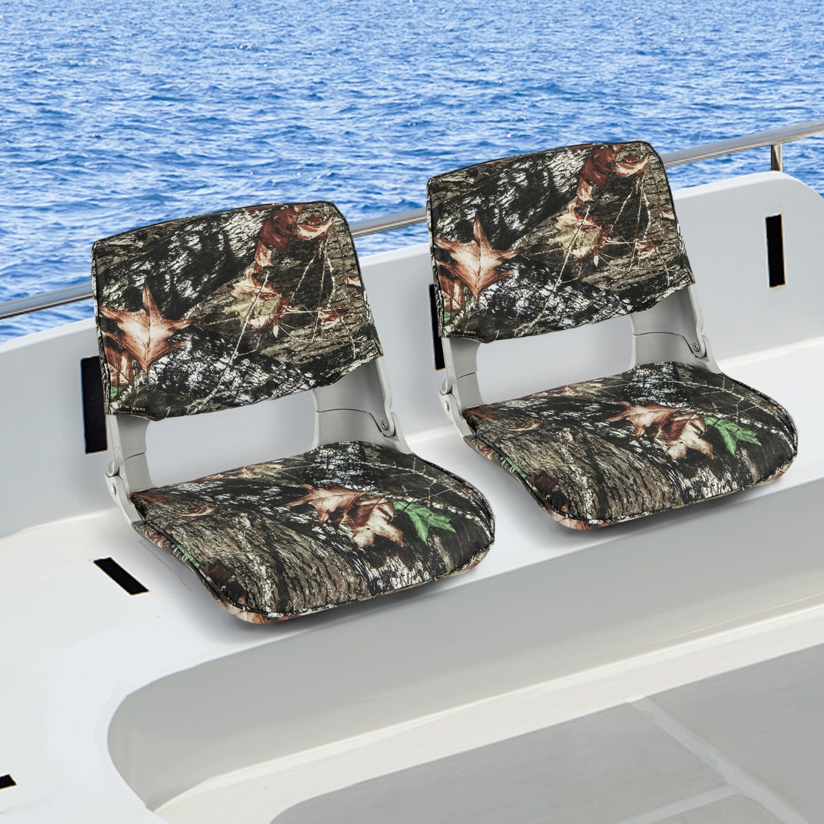 Low Back Padded Boat Seat with 4 Bolts and Thick Sponge Padding