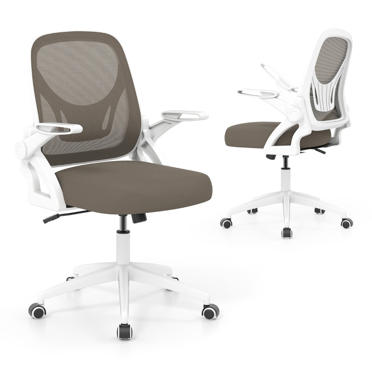 Mesh Office Chair Ergonomic Height Adjustable Swivel Task Computer Desk Chair -Grey