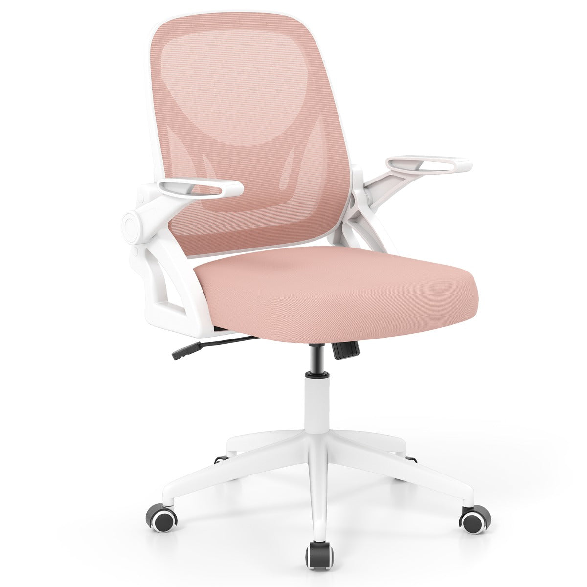 Mesh Office Chair Ergonomic Height Adjustable Swivel Task Computer Desk Chair -Pink