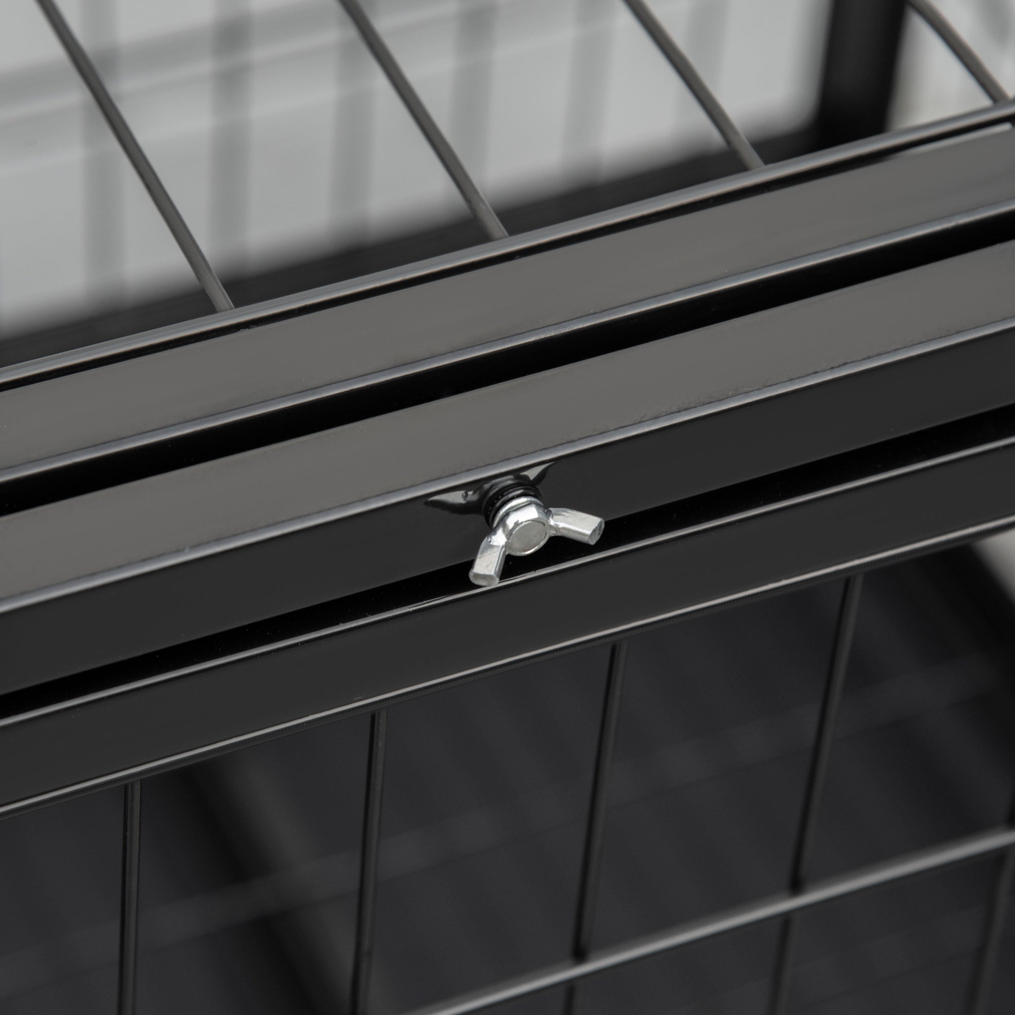 PawHut 36" Heavy Duty Metal Dog Crate Pet Cage with Tray Wheeled Dog Kennel - Black (Medium)