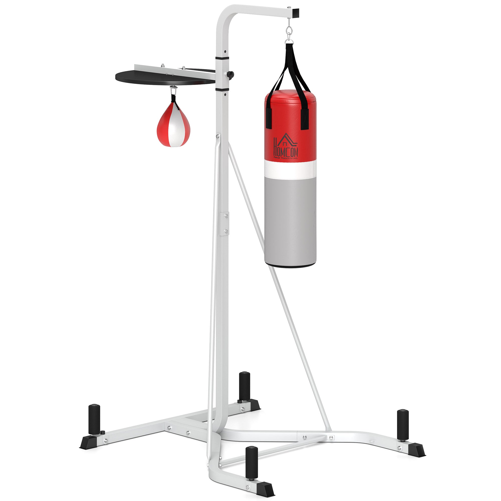 HOMCOM Freestanding Boxing Punch Bag & Speed ball Station, for Home Gym, White