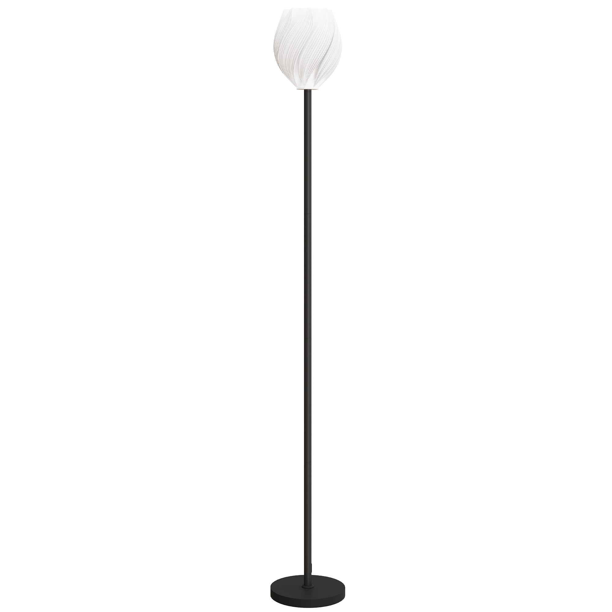 HOMCOM Flower Floor Lamp for Living Room, 3D Printed Modern Standing Lamp with Rose Shade, 3 Colour Temperature & Foot Switch, Minimalist Tall Pole Lampshade for Bedroom, Office, White