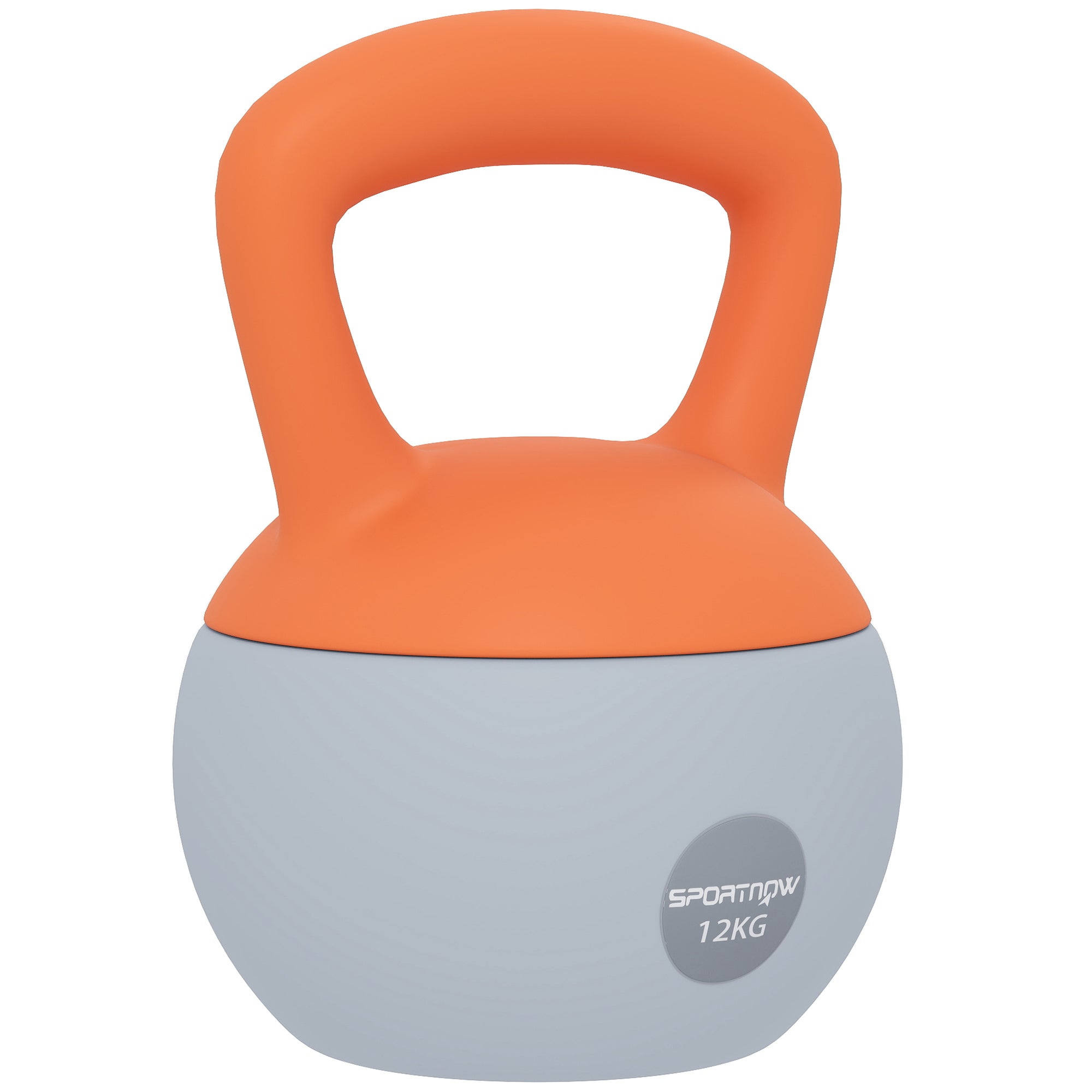 SPORTNOW 12KG Soft Kettlebell, Kettlebell with Non-Slip Handle for Home Gym, Weight Lifting, Strength Training, Orange/Grey
