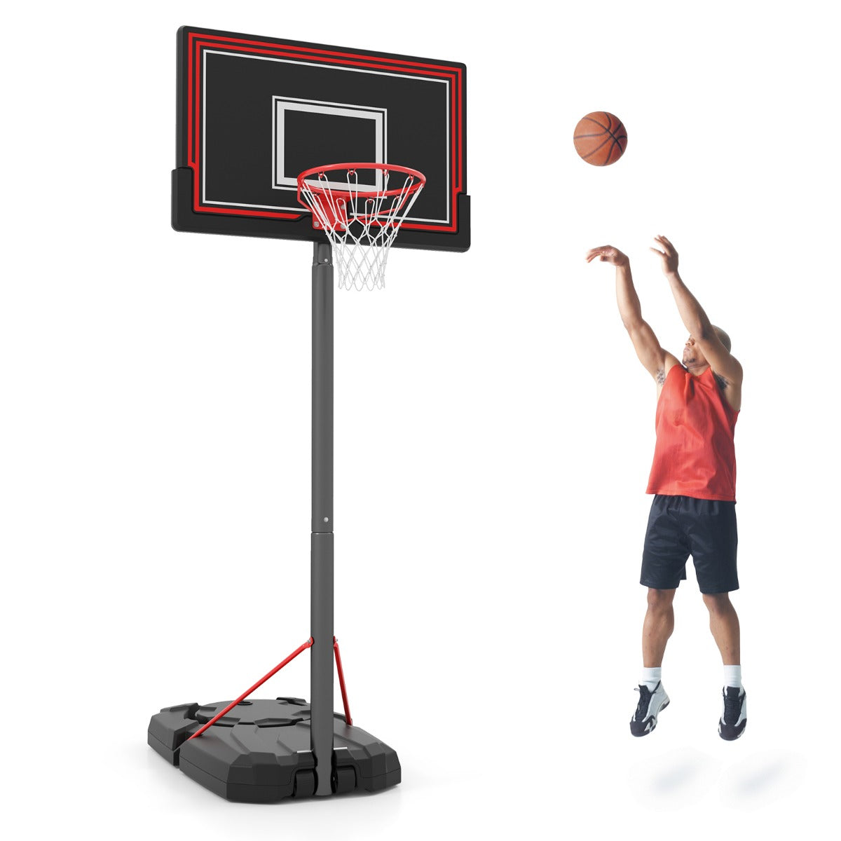 230-305cm Portable Basketball Hoop with 44 Inch Shatterproof Backboard