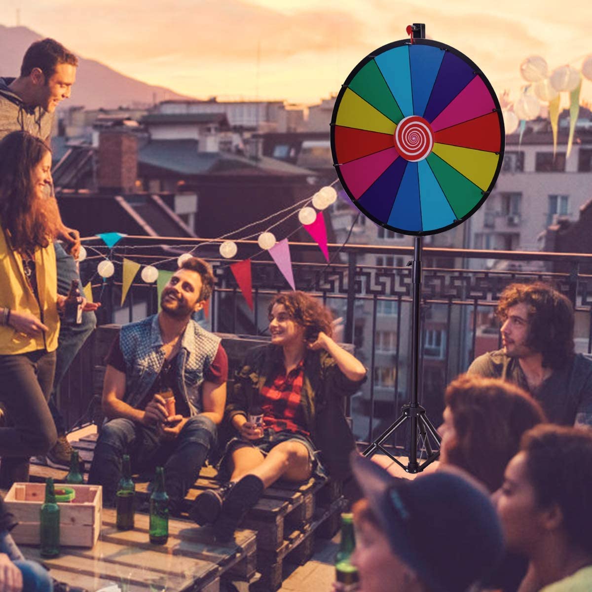 Colored Fortune wheel with Height-Adjustable Tripod