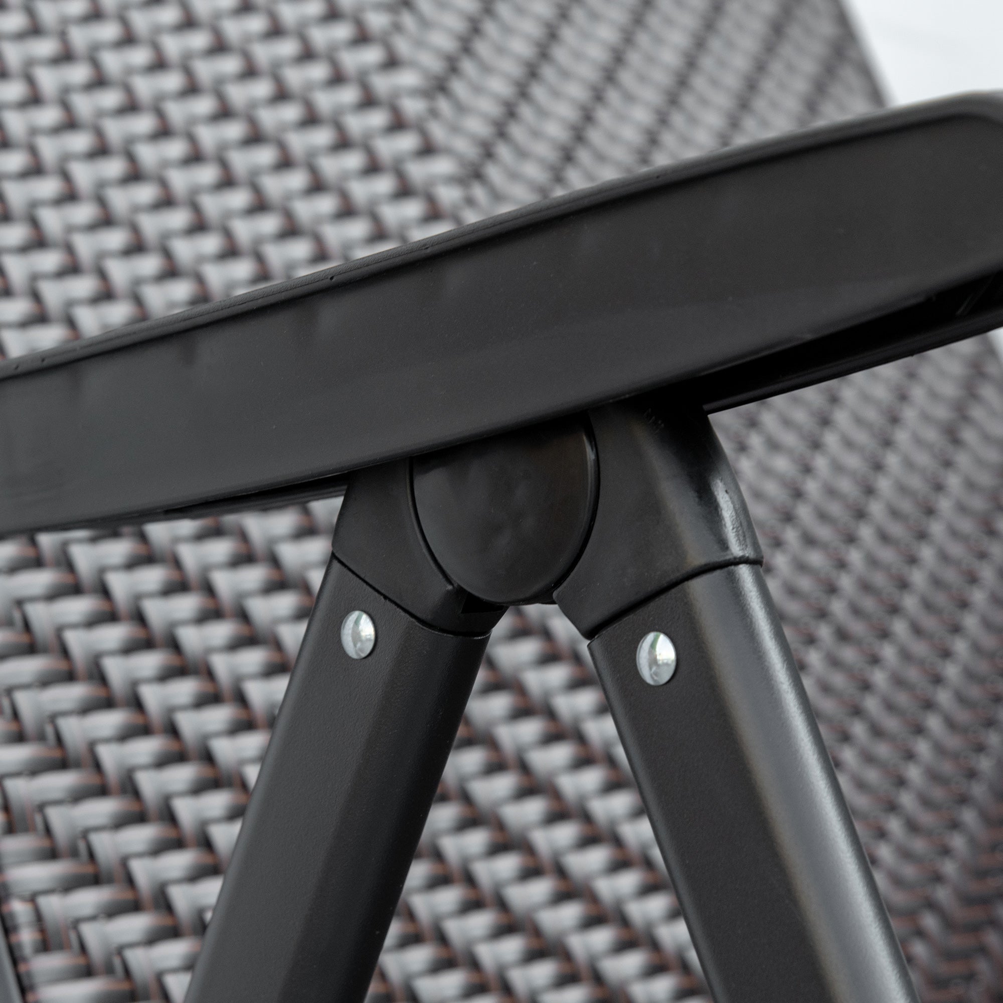 Outsunny Set of Two Folding Garden Chairs, with Seven-Position Adjustable Backs - Brown