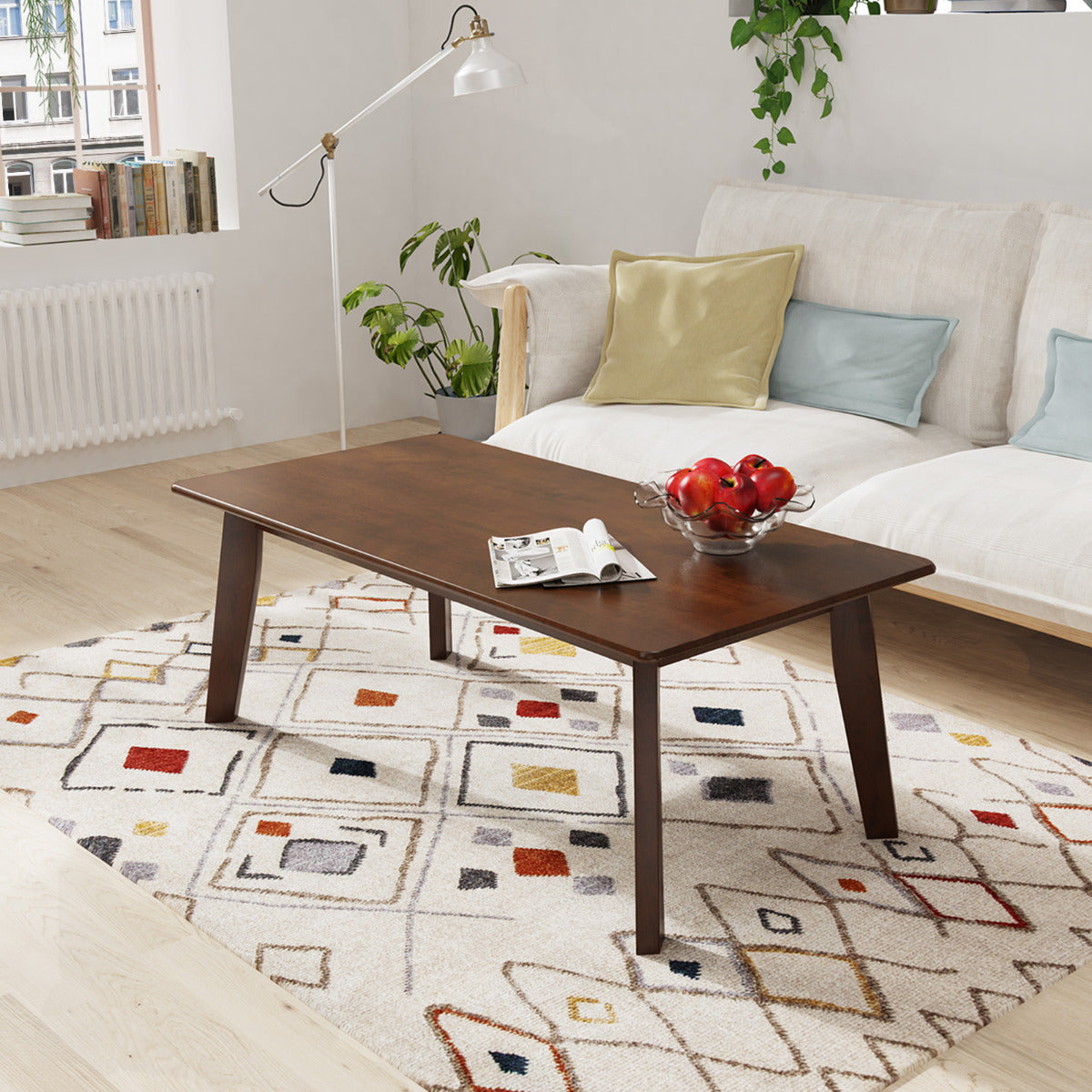 Rectangular Coffee Table with Rubber Legs