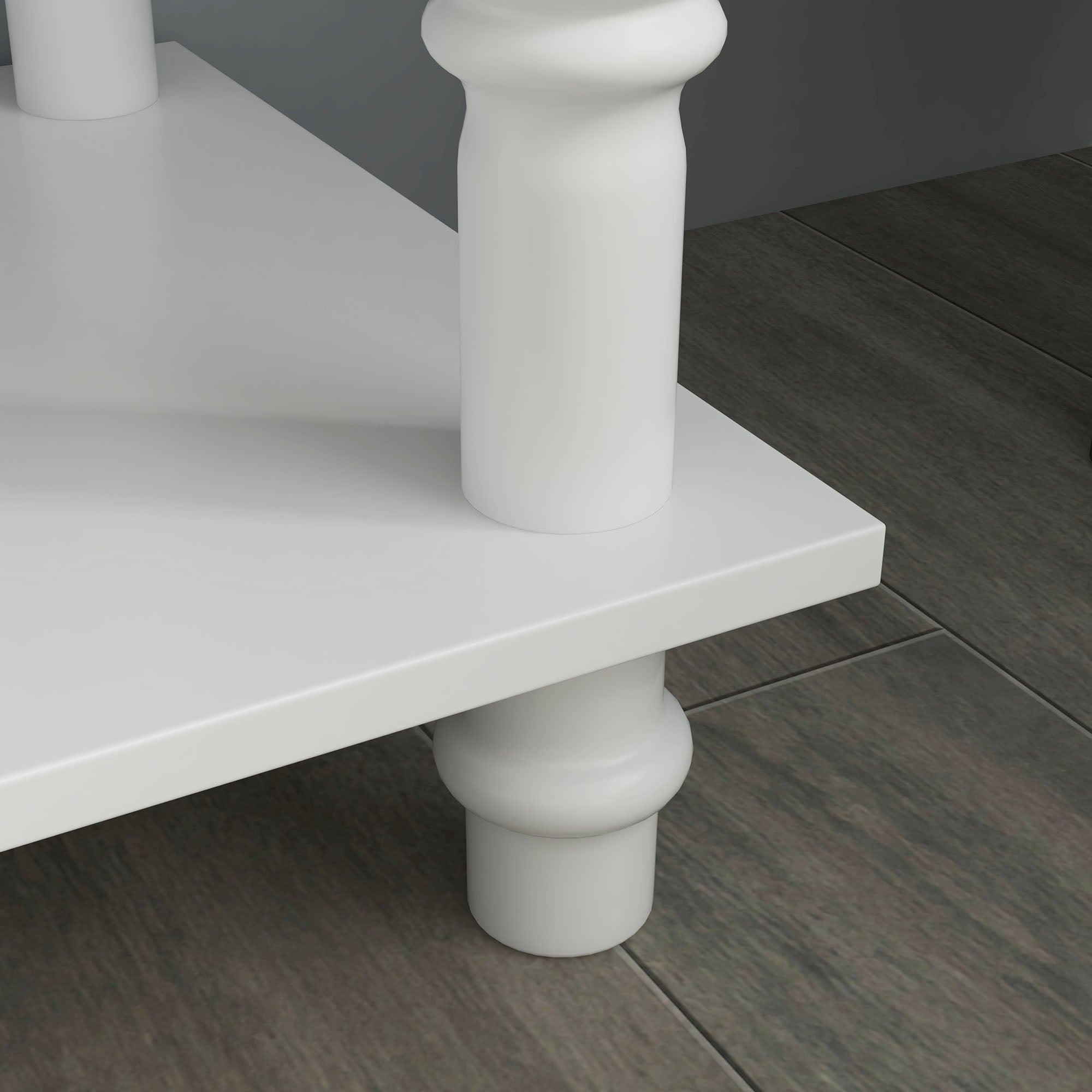 HOMCOM Console Table Modern Sofa Side Desk with Storage Shelves Drawers for Living Room Entryway Bedroom White