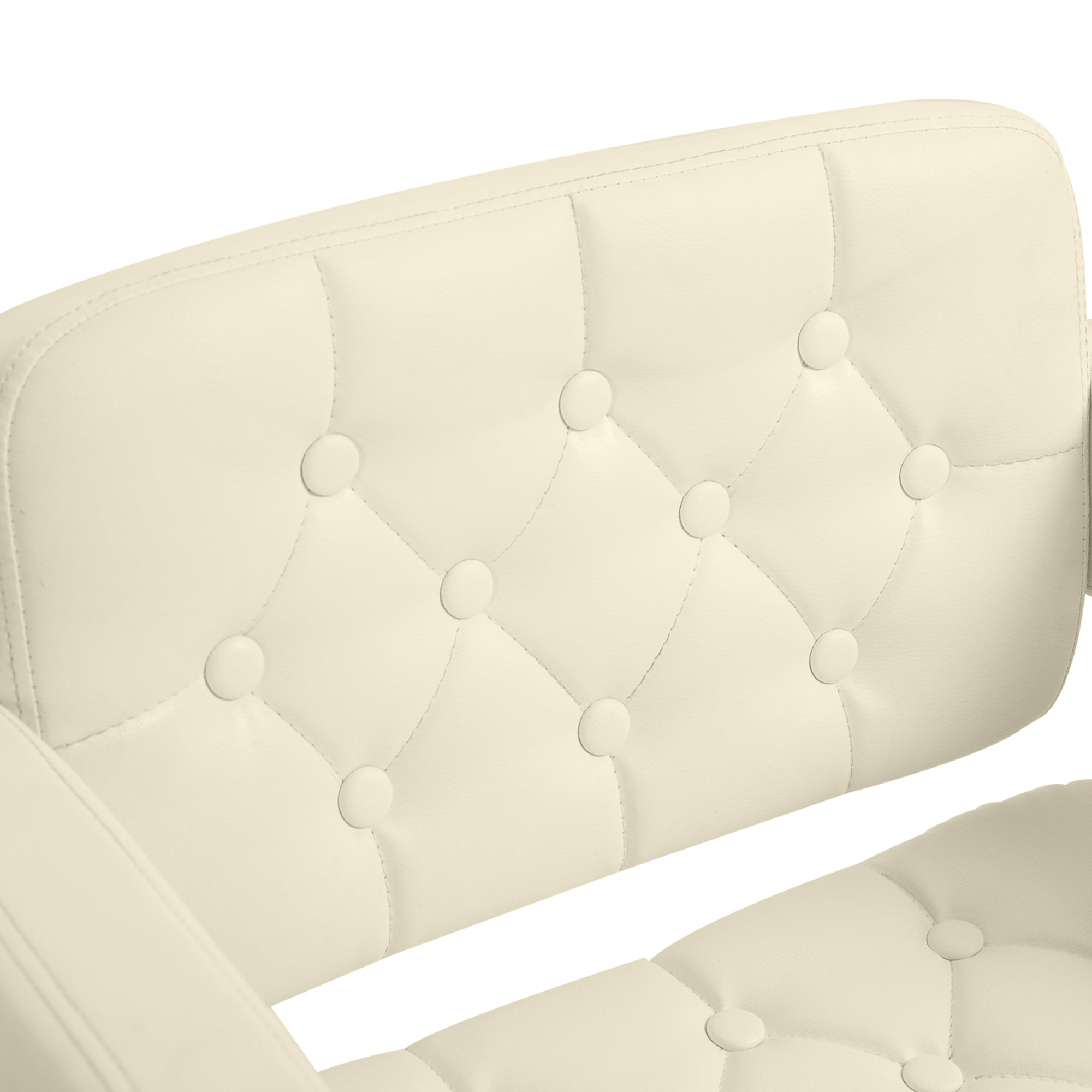 Upholstered Swivel Bar Stool, Set of 2 Height Adjustable Barstool with Back, Armrest, Footrest for Kitchen, White