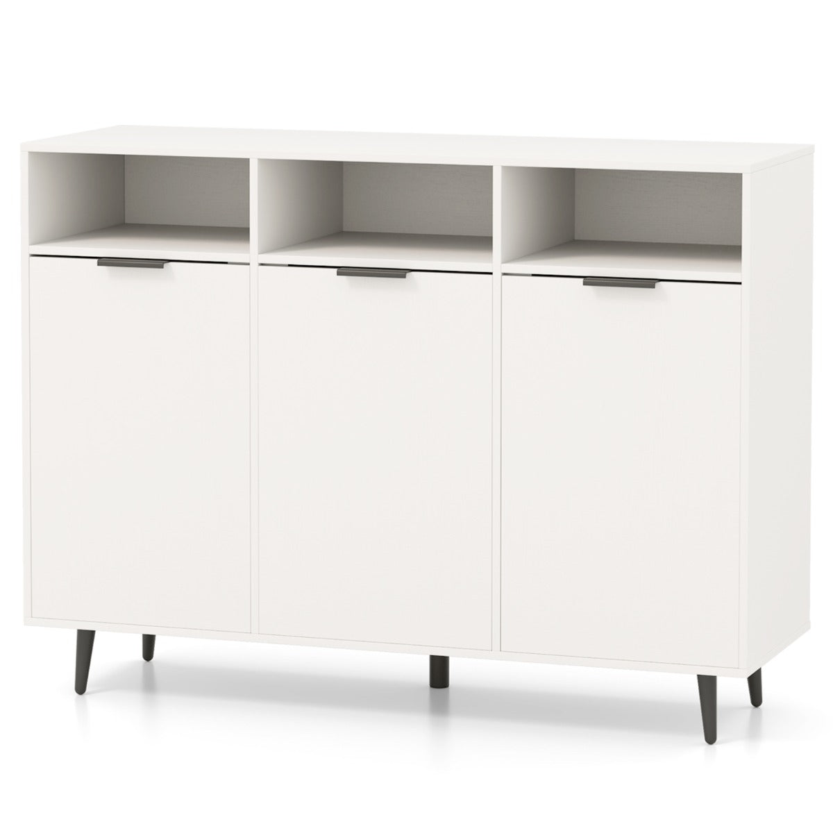 Sideboard Buffet Cabinet with 5-Position Adjustable Shelves-White