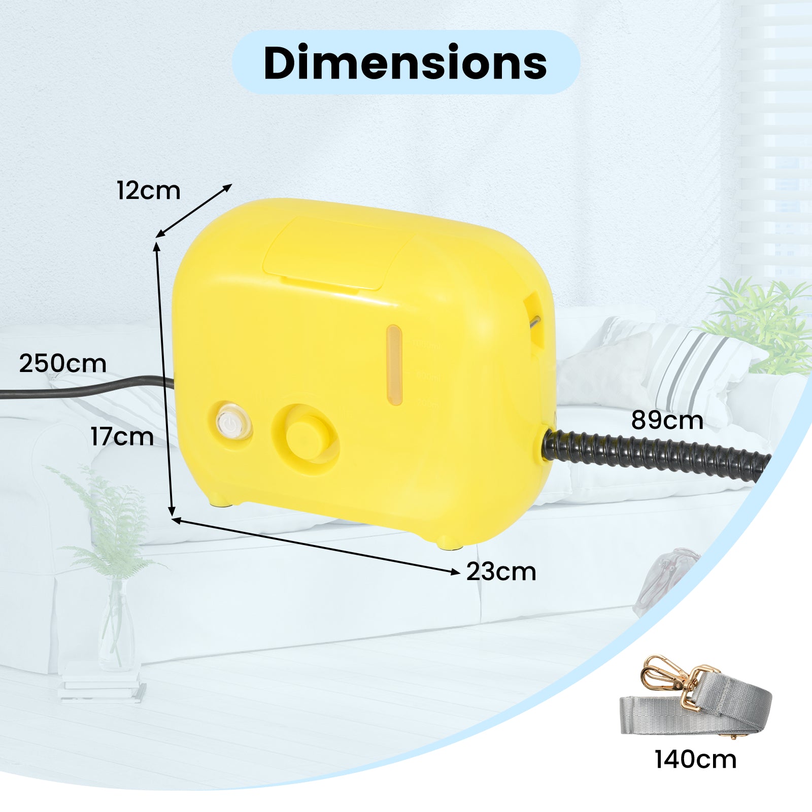 1600W Portable Steam Cleaner with 1L Water Tank-Yellow