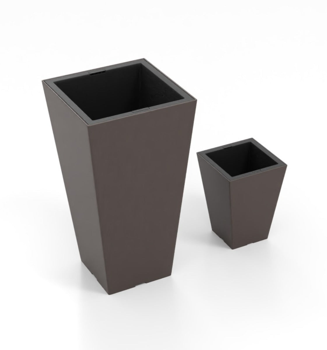 Square Taper Planter Set of 2 with Removable Inner Bucket and Drainage Holes-S