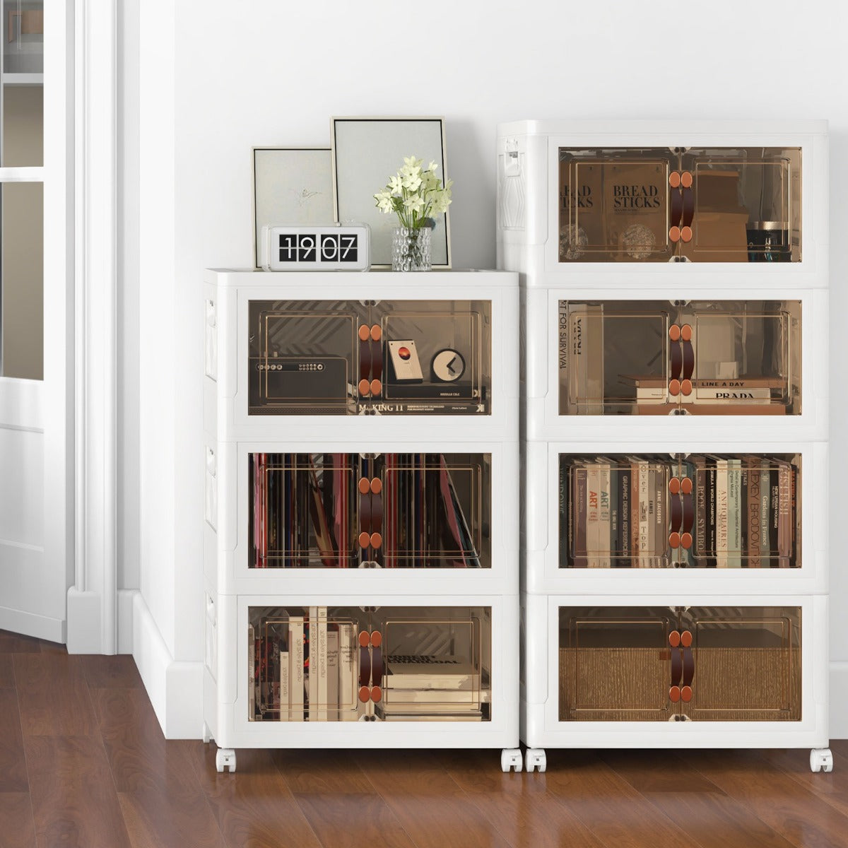 27/34/44/59/78/92.5 Gal Stackable Storage Bins with Lockable Wheels-27 Gal-3-Tier