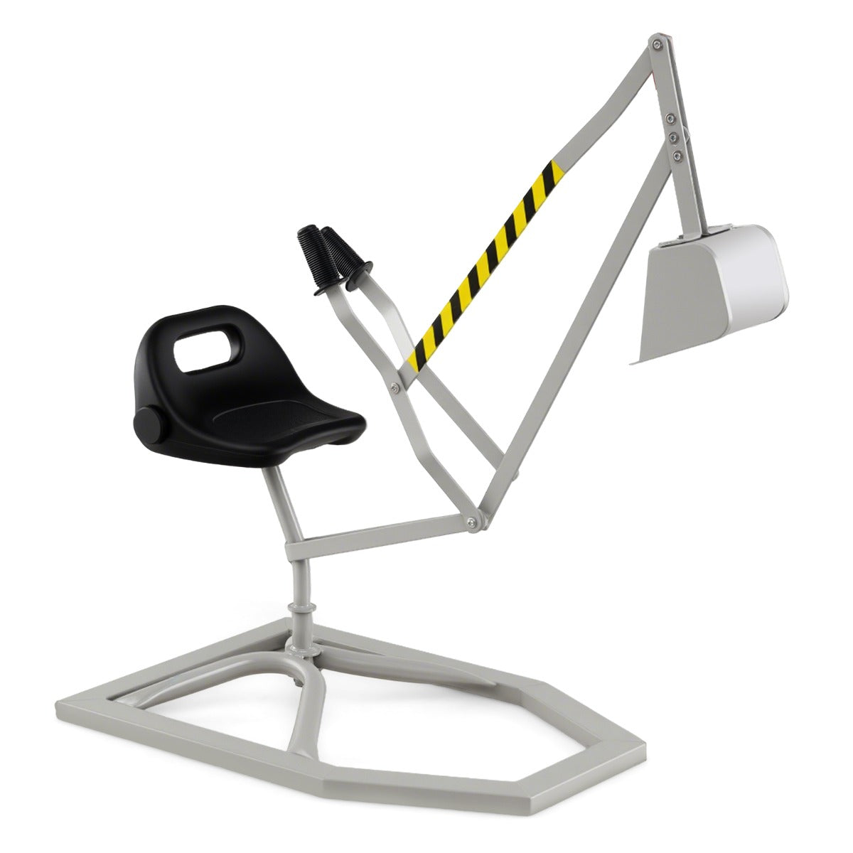 Kids Sand Digger Sandbox Toy Rotatable with 2-Handed Controls and Flexible Shovel-Grey