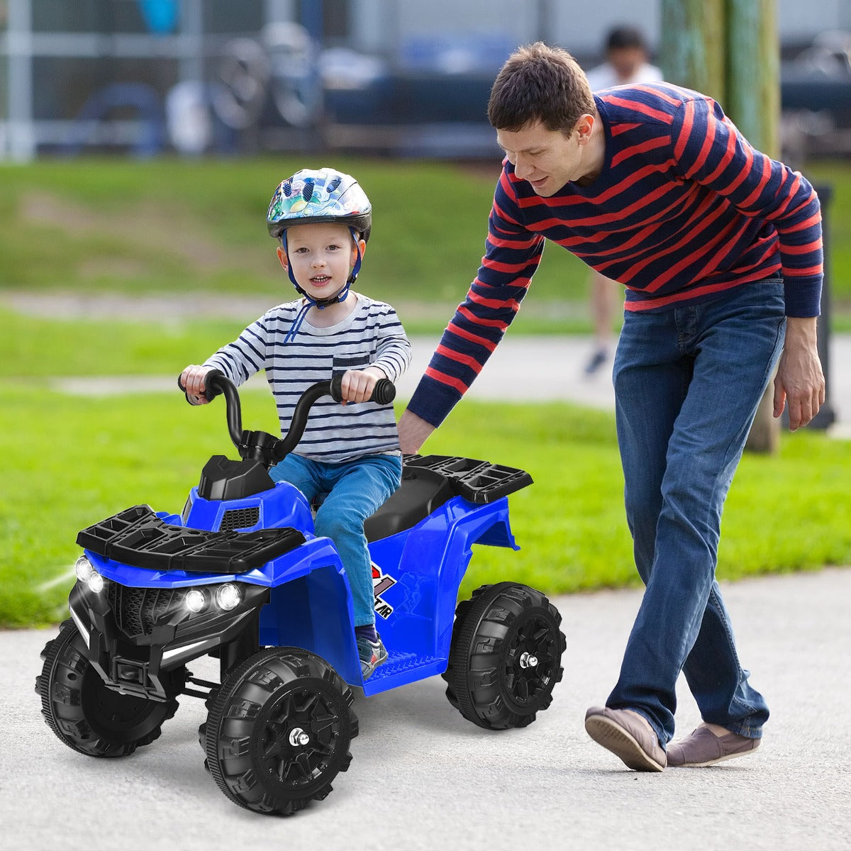 All Terrain Electric Quad Bike for Kids with MP3 and USB-Blue
