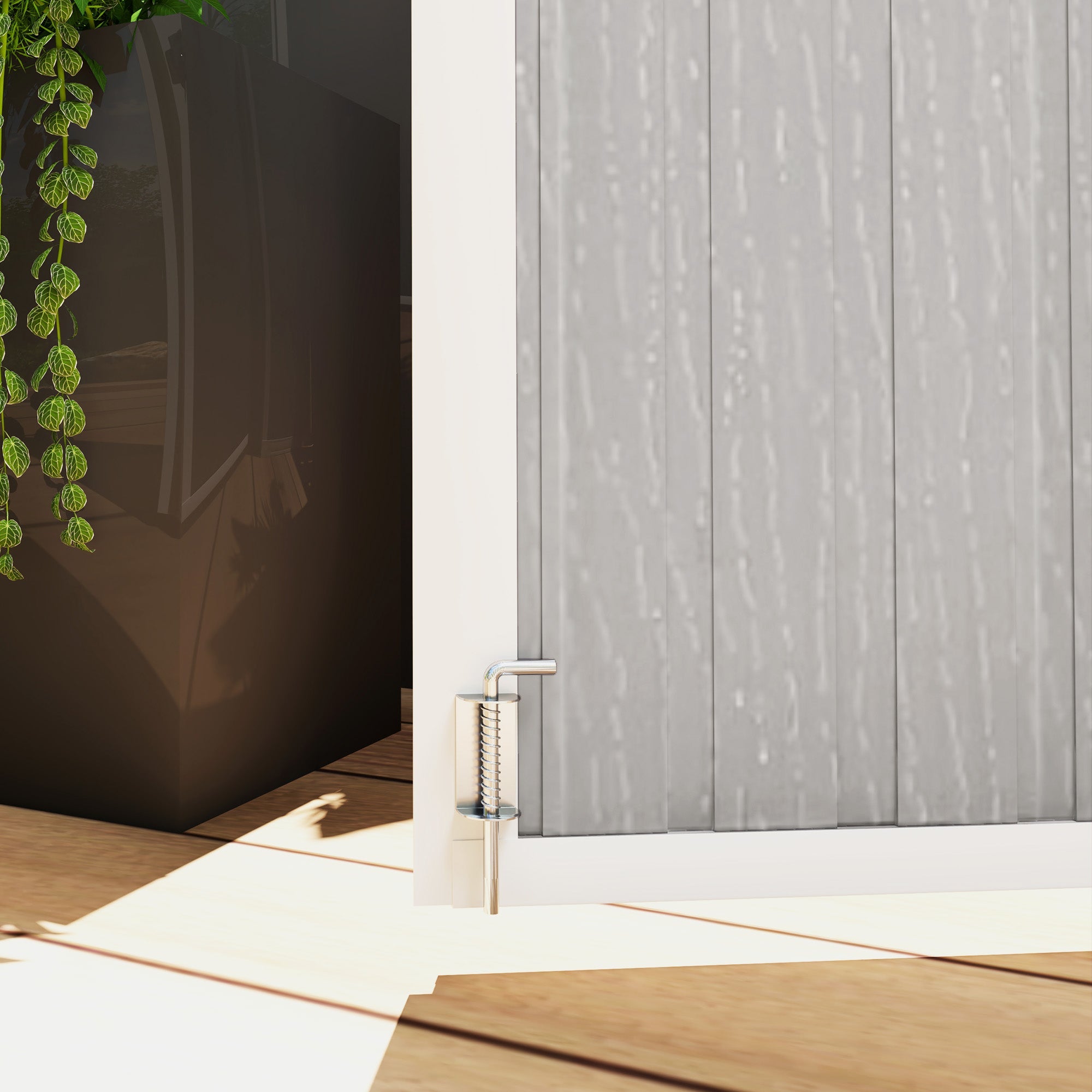 Outsunny 4.7 x 2.5FT Garden Shed, Lockable Outdoor Storage with Openable Lid, Small Shed for 2 Trash Cans, Tools, Patio, Light Grey