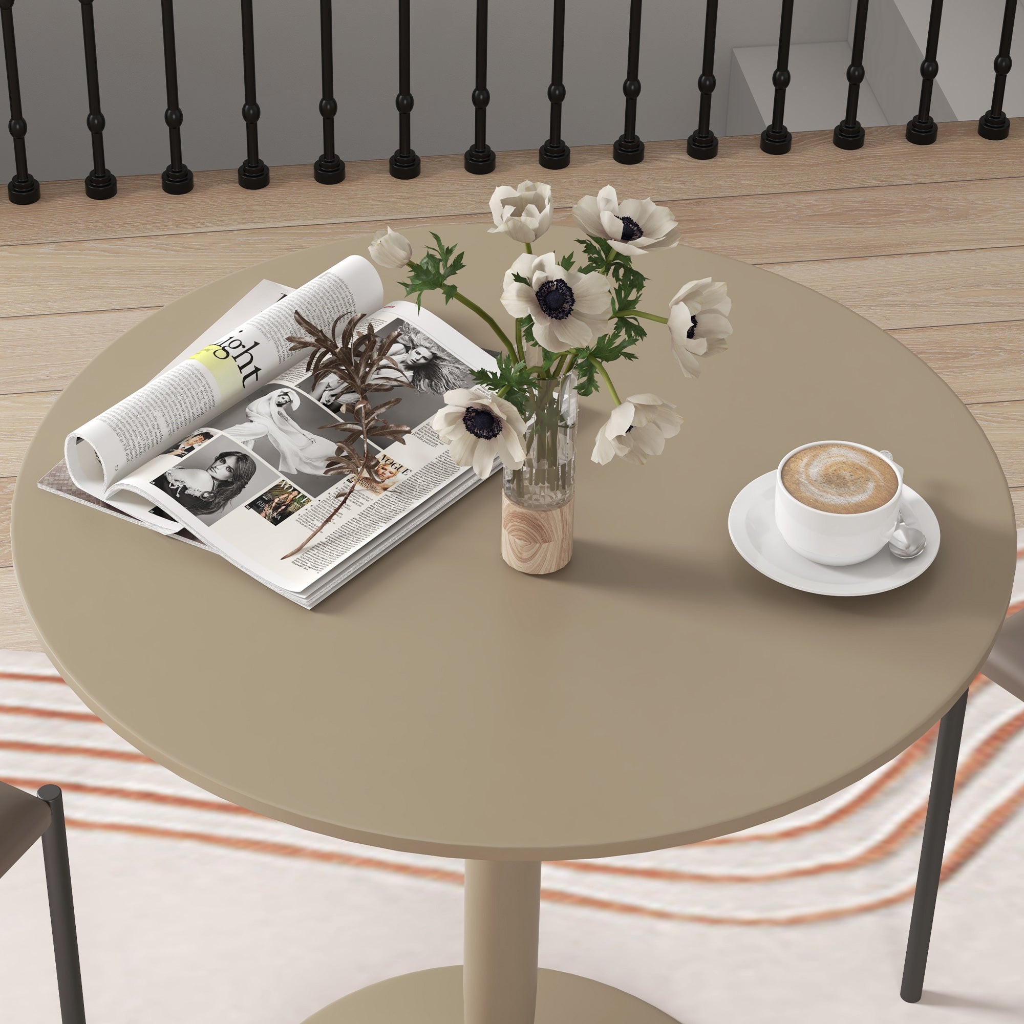 HOMCOM 75H x 70cm Two-Person Minimalistic Dining Table - Light Brown