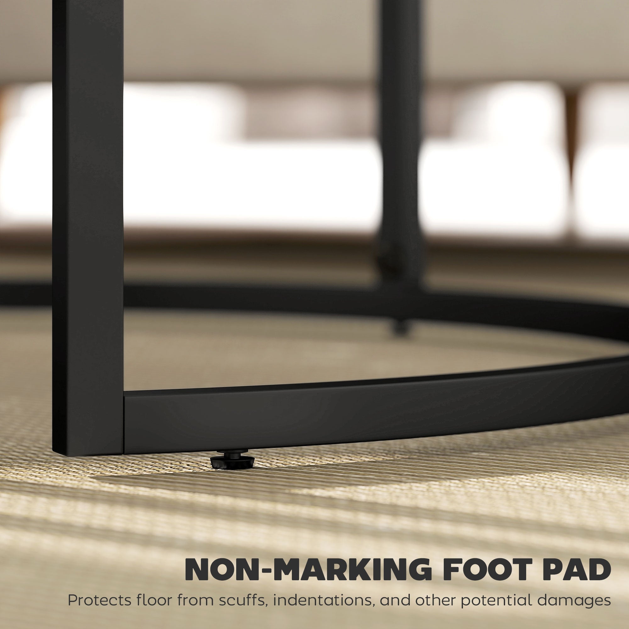 HOMCOM Set of Two Marble-Effect Stacking Tables - Wood Grey