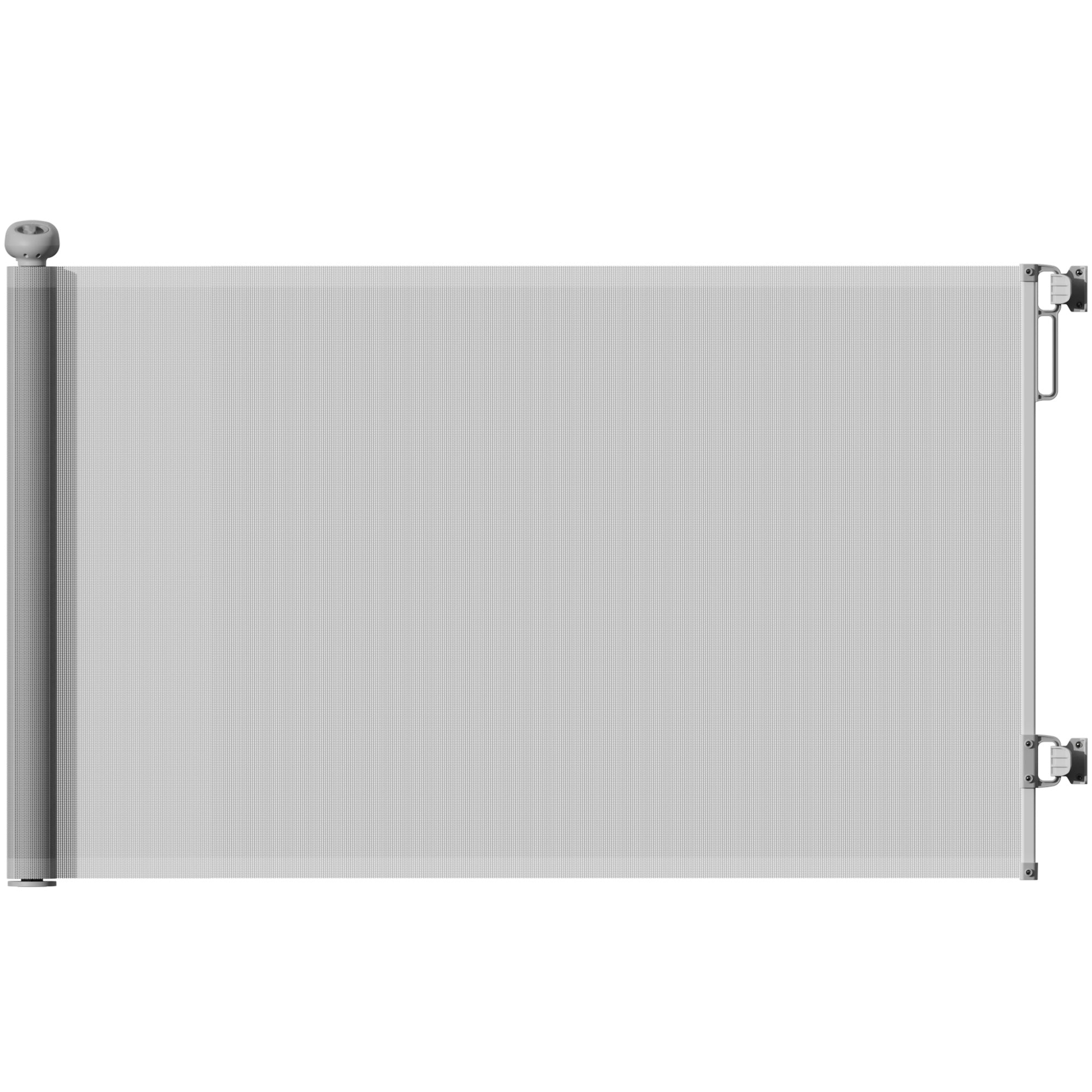 PawHut Retractable Stair Gate Extends Up to 140 cm Wide, Dog Gate for Doorways, Stairways, Hallways, Grey