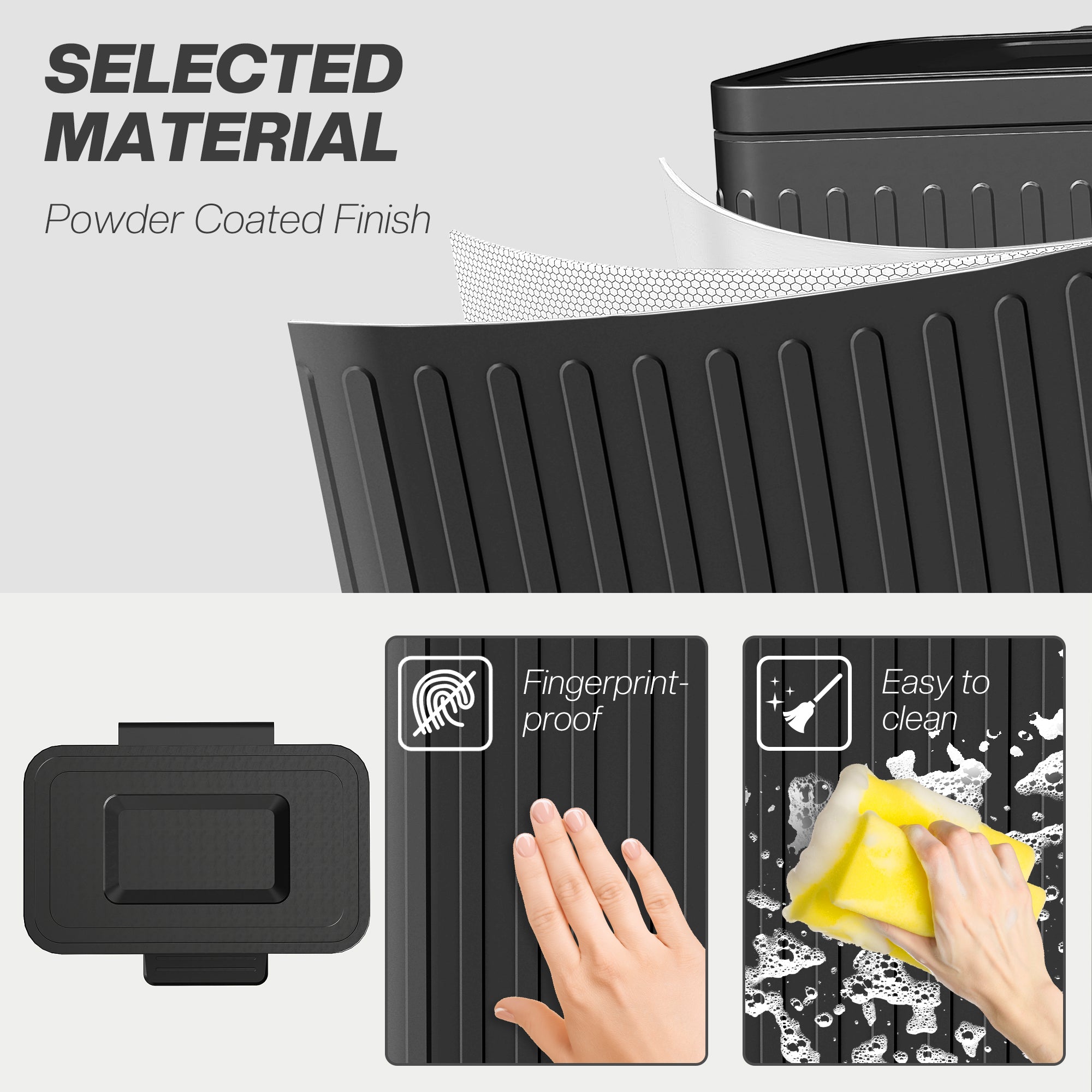 HOMCOM 40L Dual Compartment Rubbish Bin, with Soft-Close Lid - Black