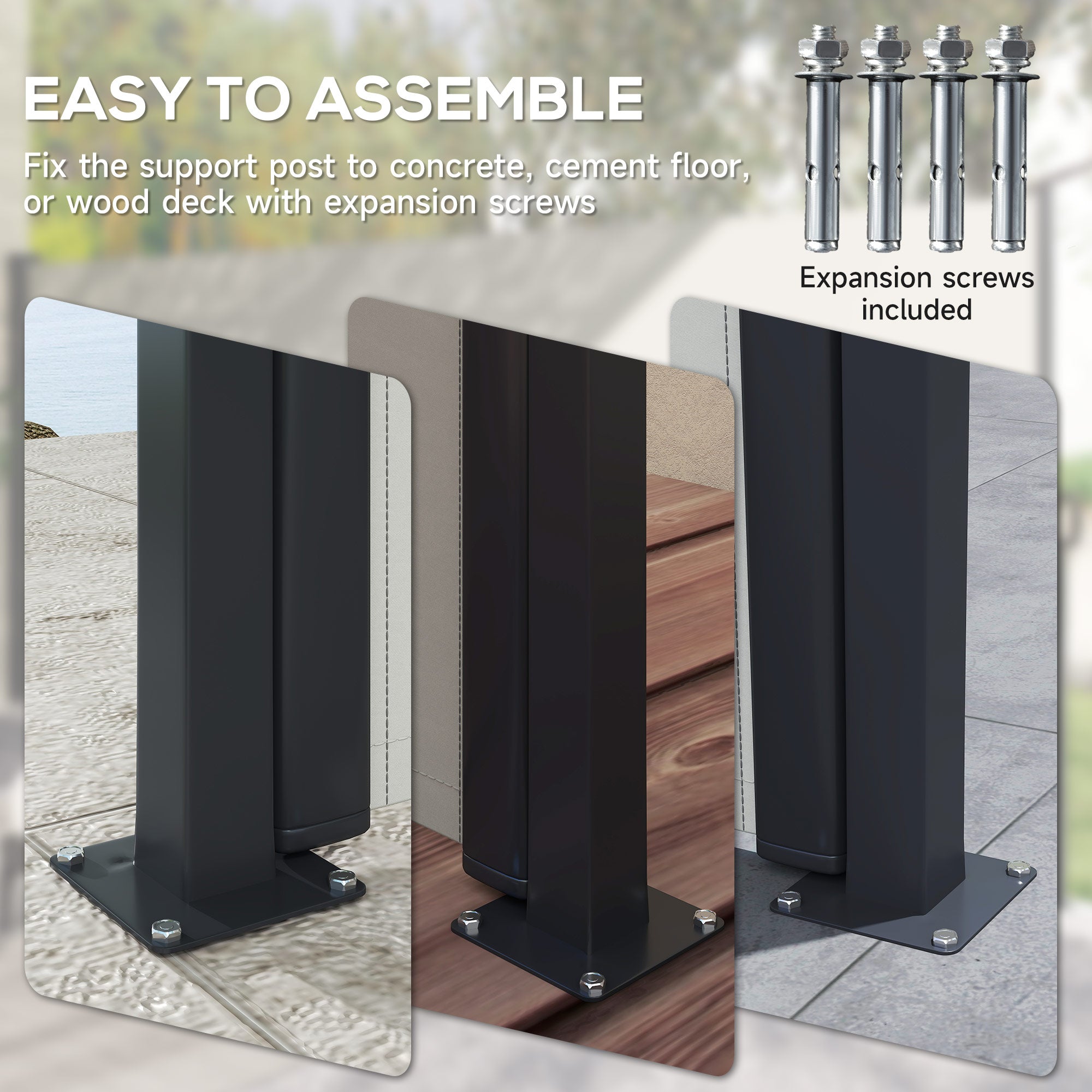 Outsunny 400 x x 160cm Retractable Side Awning - Light Grey