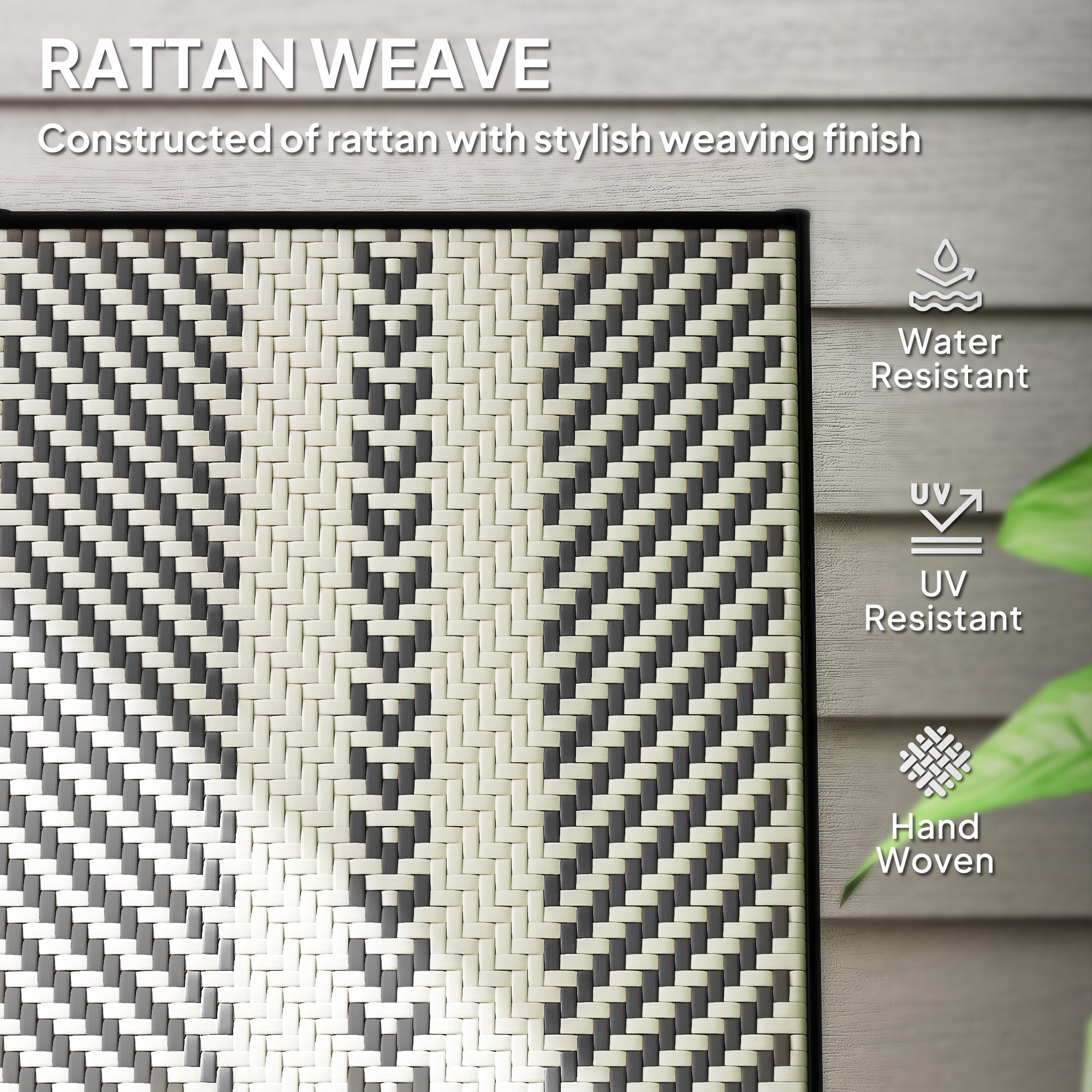 Outsunny Rattan Reclining Garden Chairs - Black